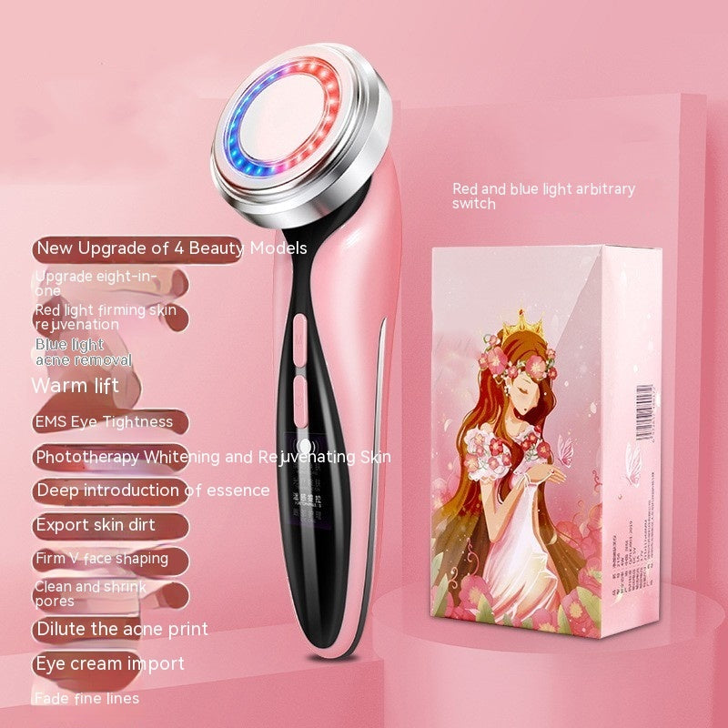 Red Blu-ray Cosmetic Instrument Massage Inductive Therapeutical Instrument