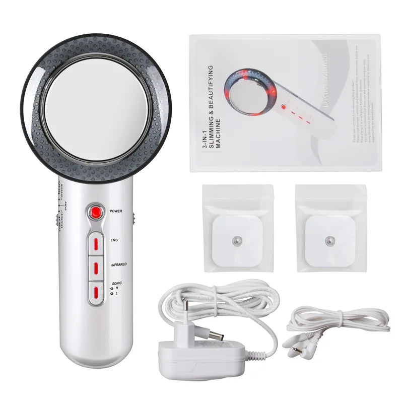 3 In 1 EMS Ultrasonic Cavitation Weight Lose Facial Lifting Body Slimming Massager Galvanic Infrared Lipo Fat Burner Machine