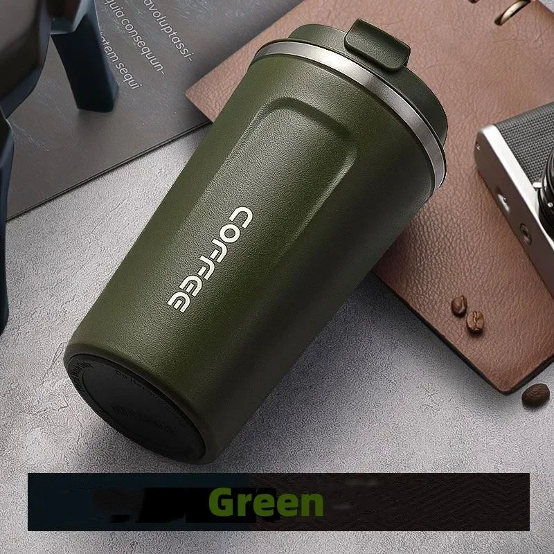 510ml Stainless Steel Coffee Cup Travel Thermal Mug Leak-Proof Thermos Bottle Tea Coffee Mug Office Business Style Thermos