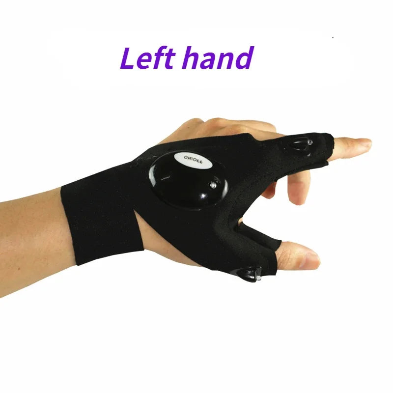 Fingerless Glove LED Flashlight Waterproof Torch Fishing Camping Hiking Survival Safety Multi Light Night Tool Outdoor Tool