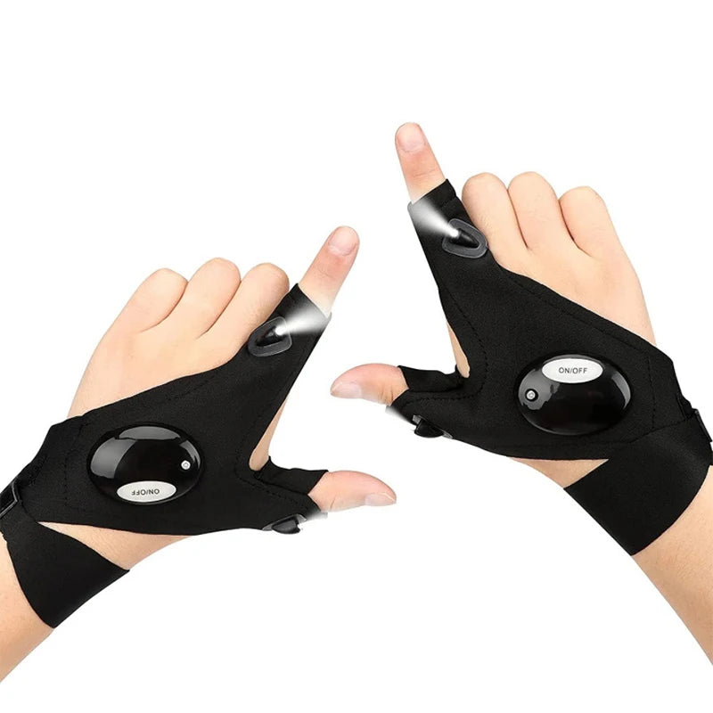 Fingerless Glove LED Flashlight Waterproof Torch Fishing Camping Hiking Survival Safety Multi Light Night Tool Outdoor Tool