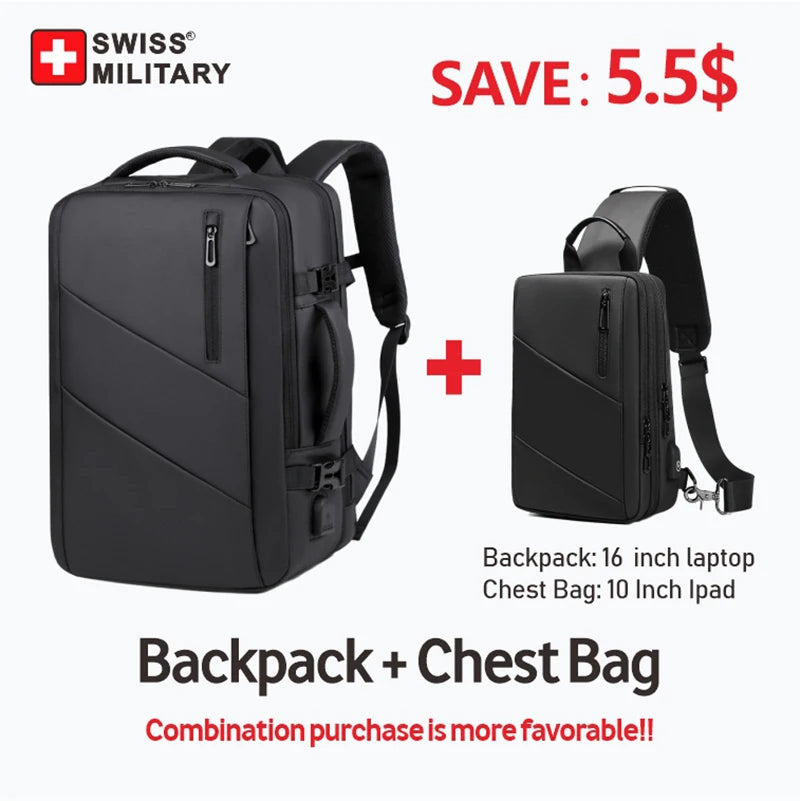 BANGE Expandable Men's Backpack Waterproof 17.3 in Laptop Backpack Man Large Capacity Hiking Travel Bag Male Backpacks for Men