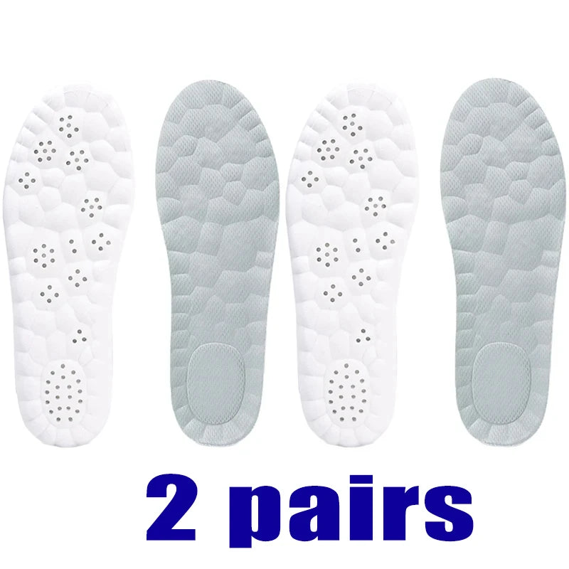 5D Sports Insoles for Shoes PU Soft Running Insole for Feet Breathable Shock Absorption Shoe Sole Arch Support Orthopedic Insert