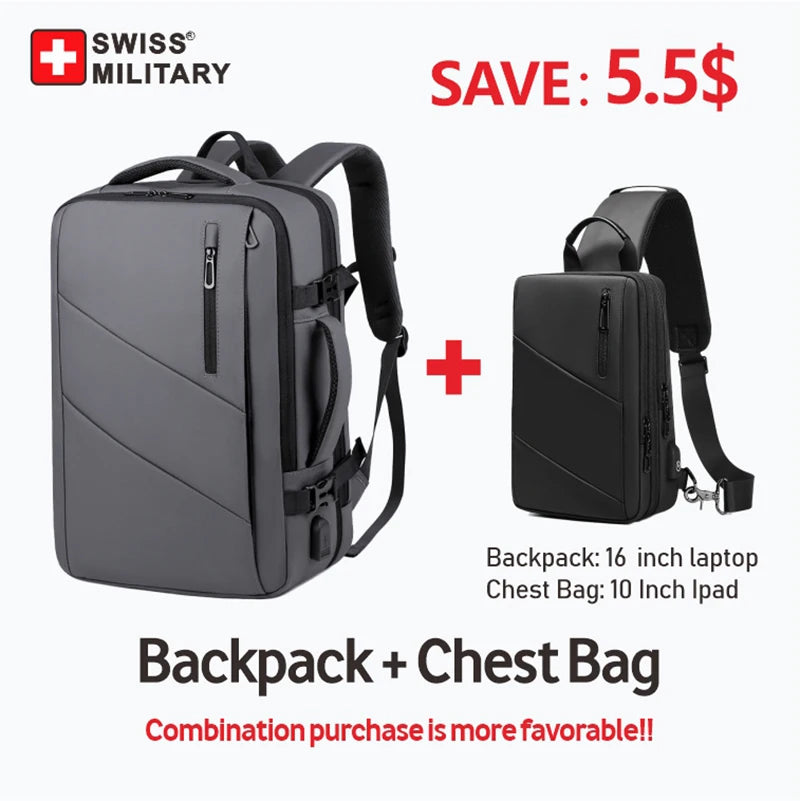 BANGE Expandable Men's Backpack Waterproof 17.3 in Laptop Backpack Man Large Capacity Hiking Travel Bag Male Backpacks for Men