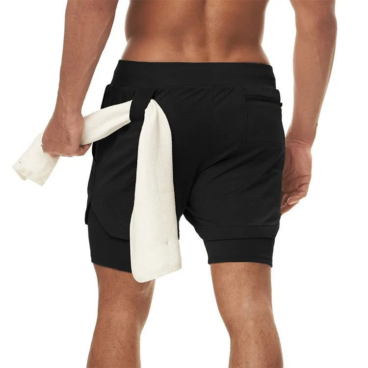 Camo Running Shorts - Men's 2-in-1 Quick Dry Gym Sports Shorts