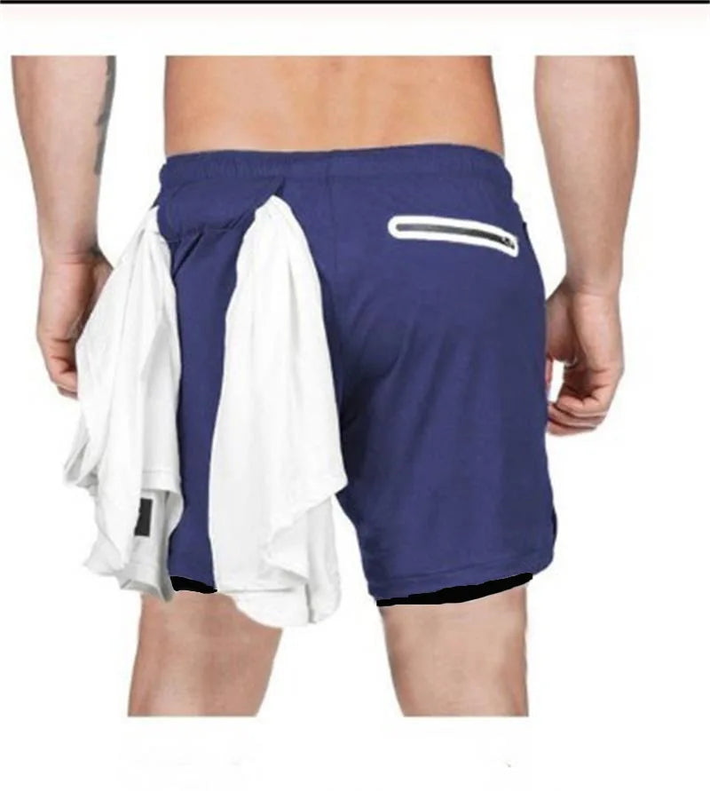 Camo Running Shorts - Men's 2-in-1 Quick Dry Gym Sports Shorts