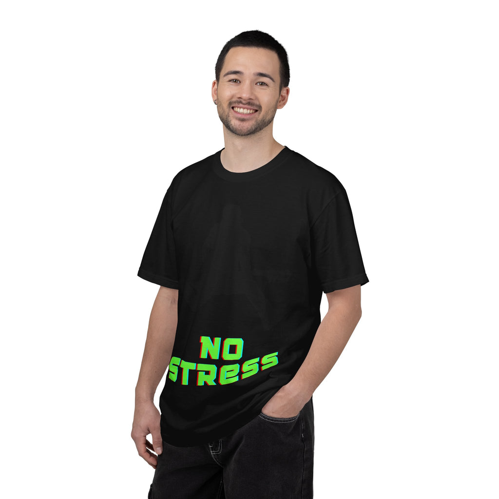 No Stress Guitar Tee — Retro Neon Music Graphic T-Shirt