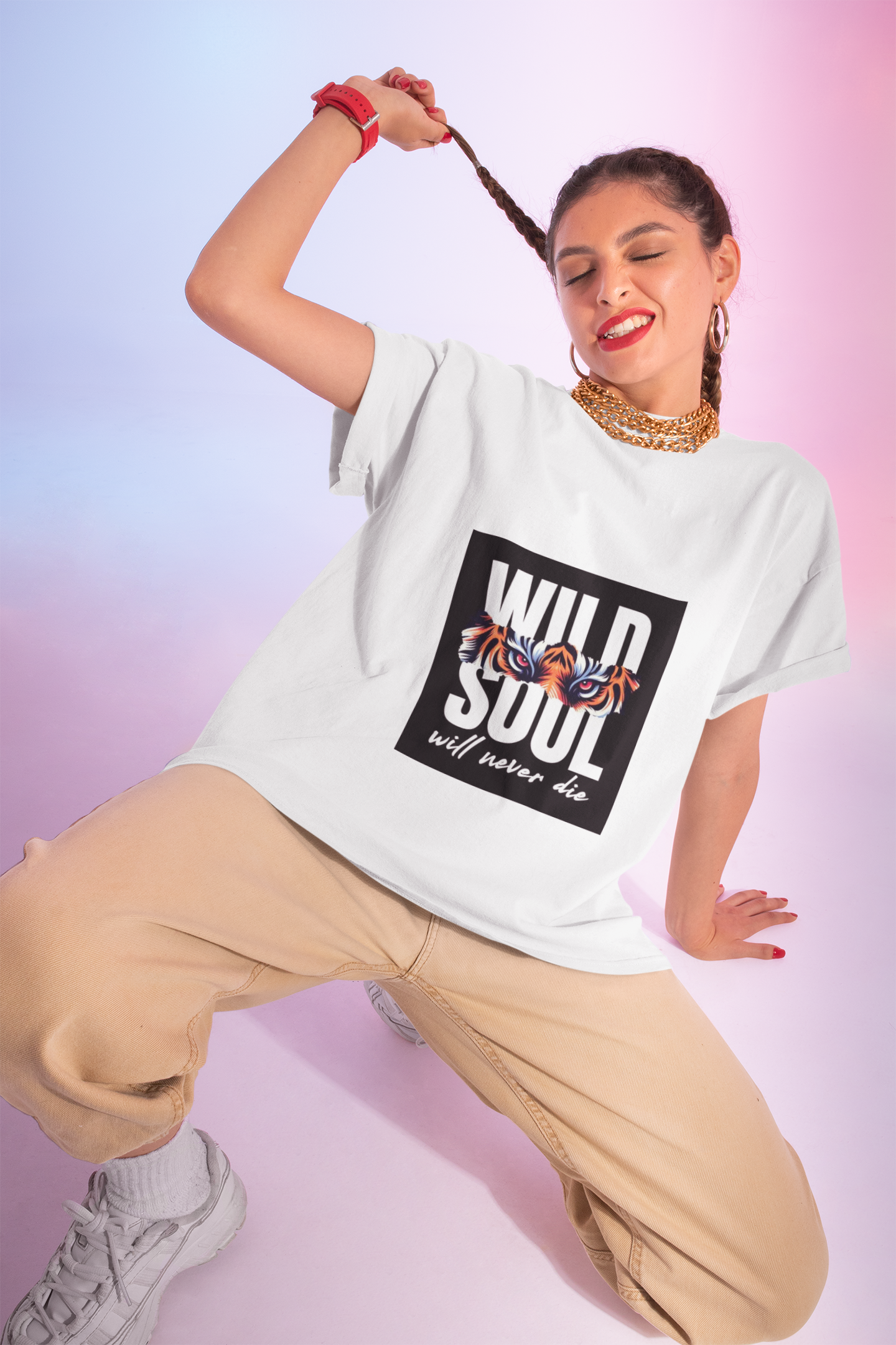Wild Soul T-Shirt — "Will Never Die" Graphic Tee with Mountain "Explore More" Back