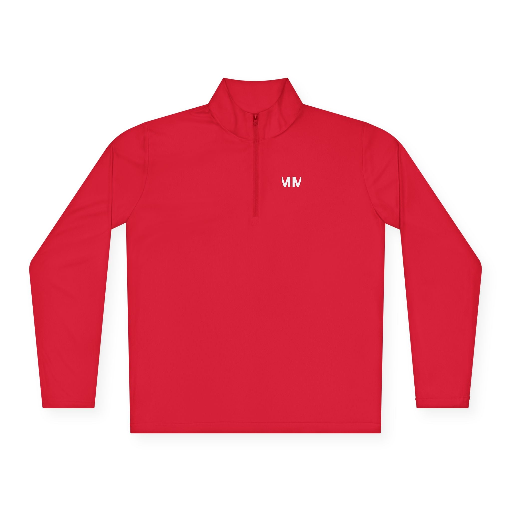 Quarter-Zip Pullover — Minimal 'Don't Worry' Back Graphic