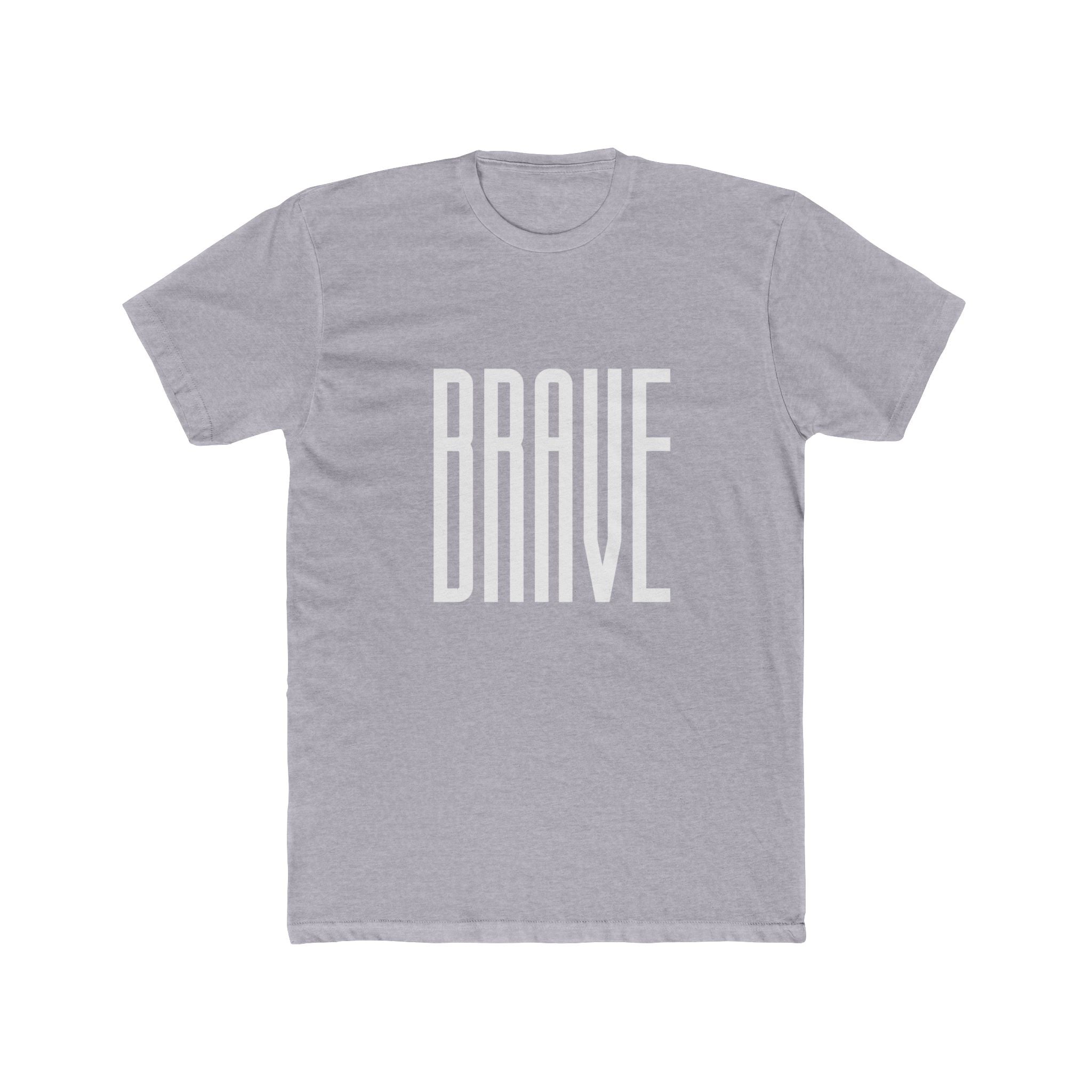 White Minimalist Crew Tee — Subtle Tone-on-Tone Design