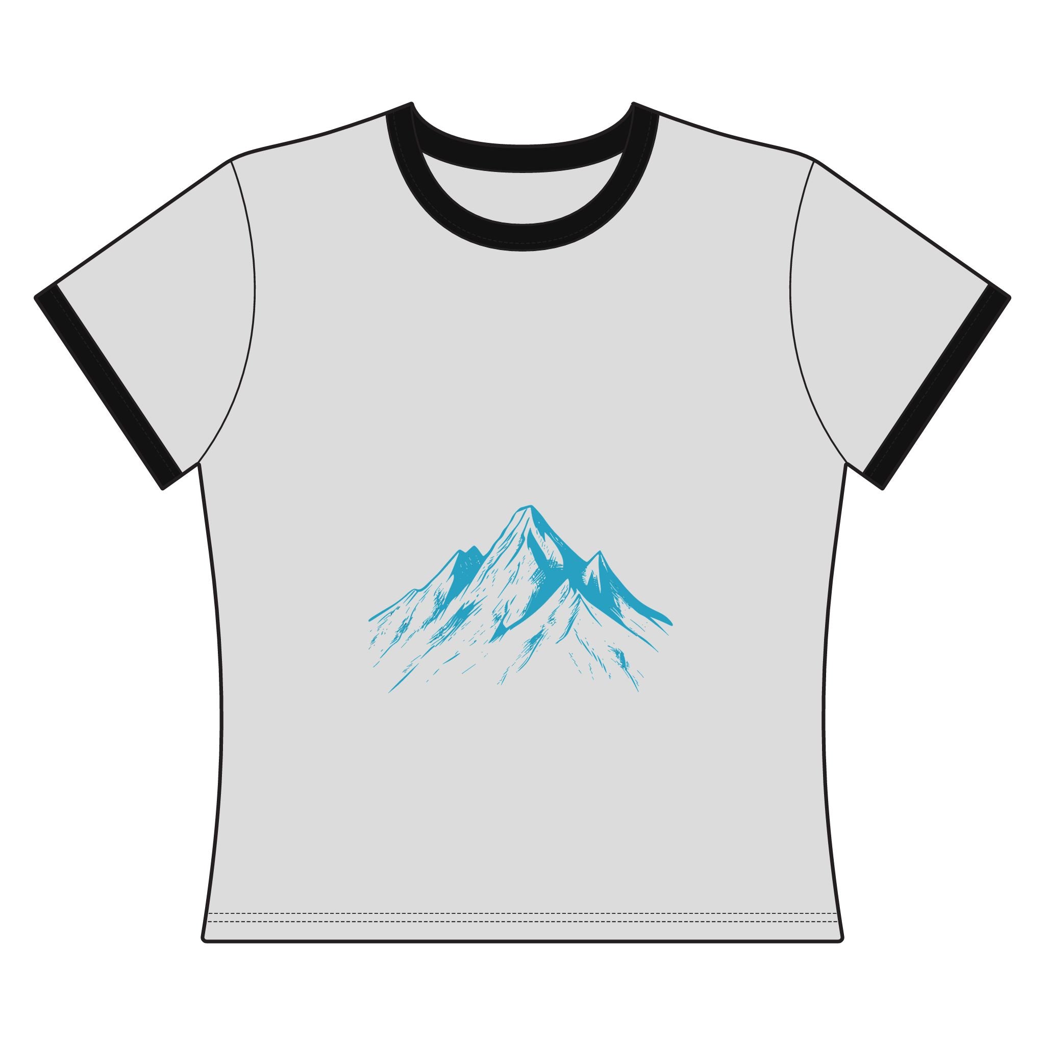 Mountain Graphic Ringer Tee – Women's Blue Peak Outdoor Shirt