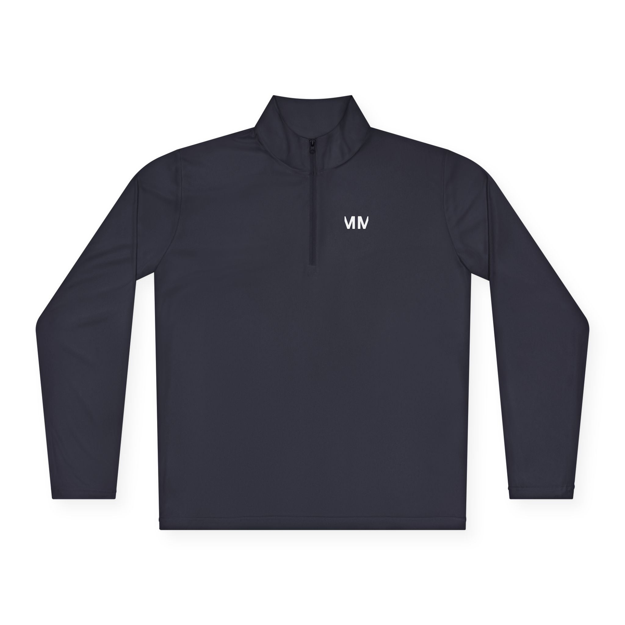Quarter-Zip Pullover — Minimal 'Don't Worry' Back Graphic