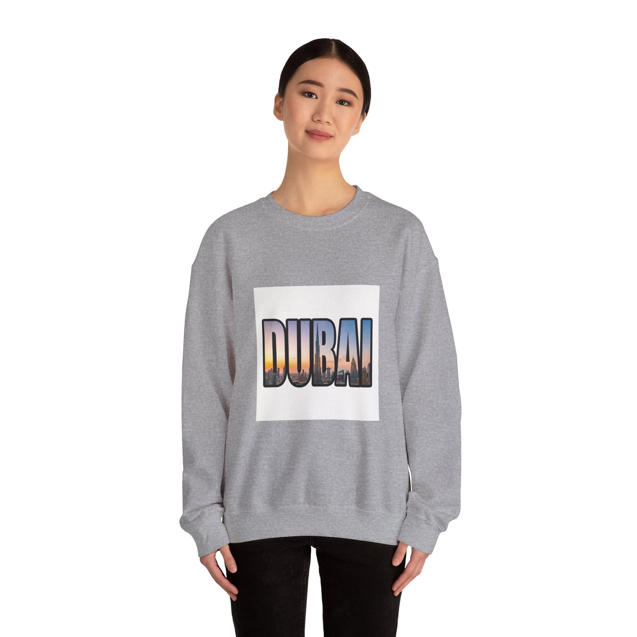 Dubai Skyline Crewneck Sweatshirt — Travel Graphic Sweatshirt