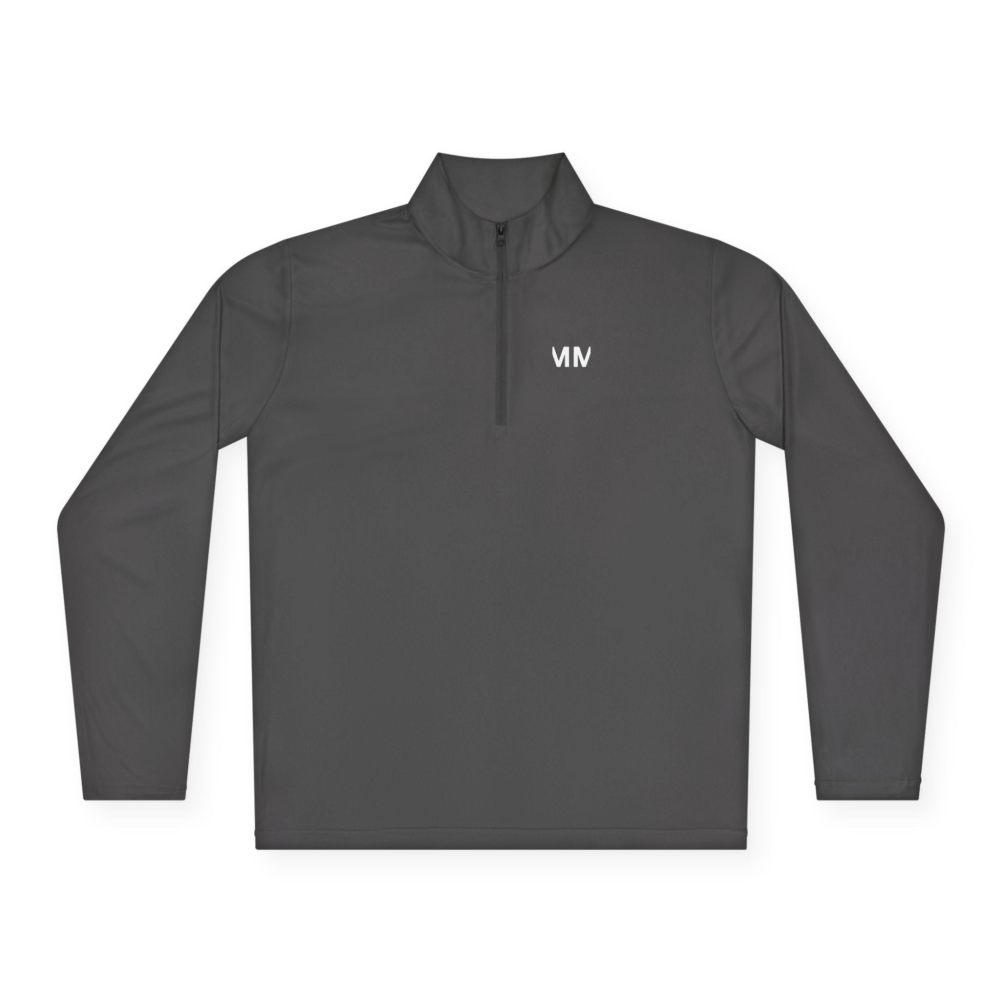 Quarter-Zip Pullover — Minimal 'Don't Worry' Back Graphic