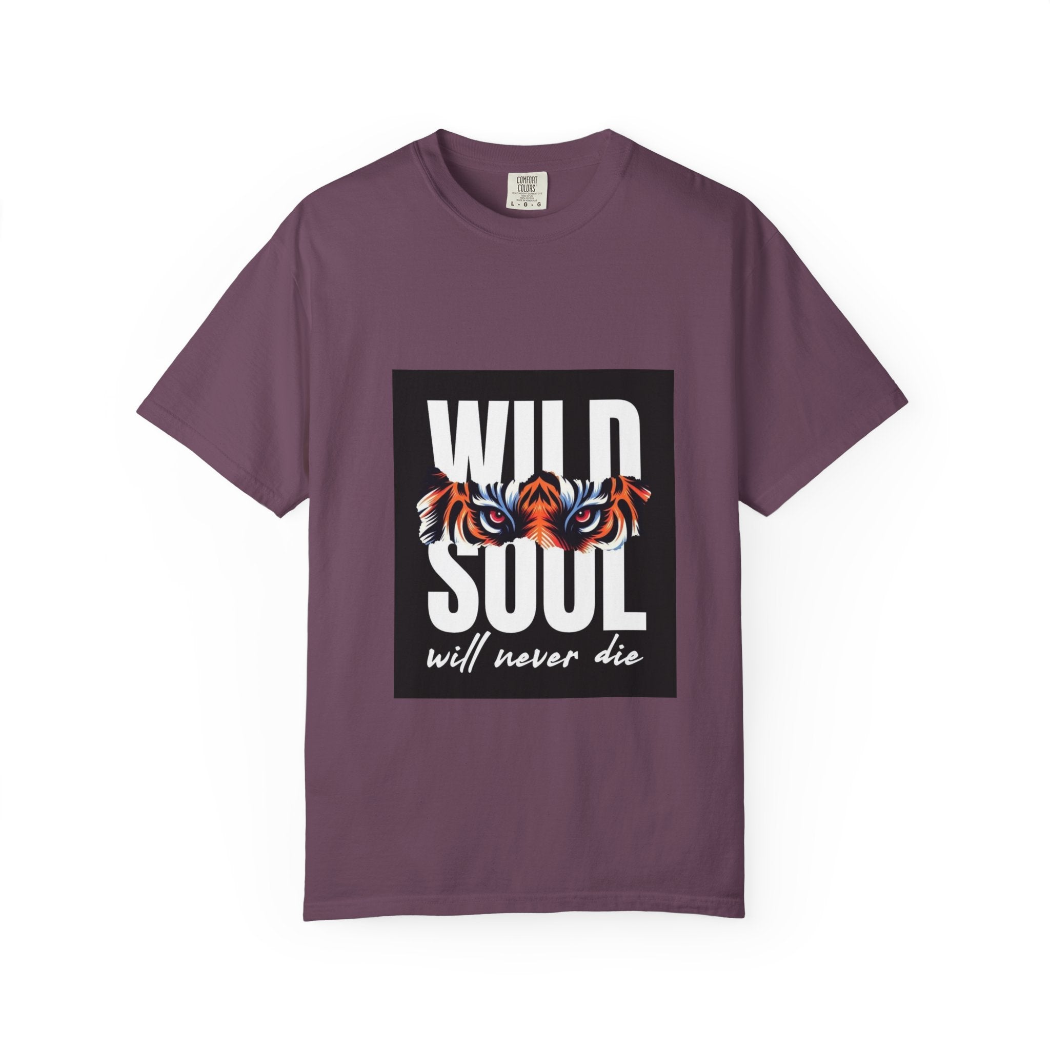 Wild Soul T-Shirt — "Will Never Die" Graphic Tee with Mountain "Explore More" Back