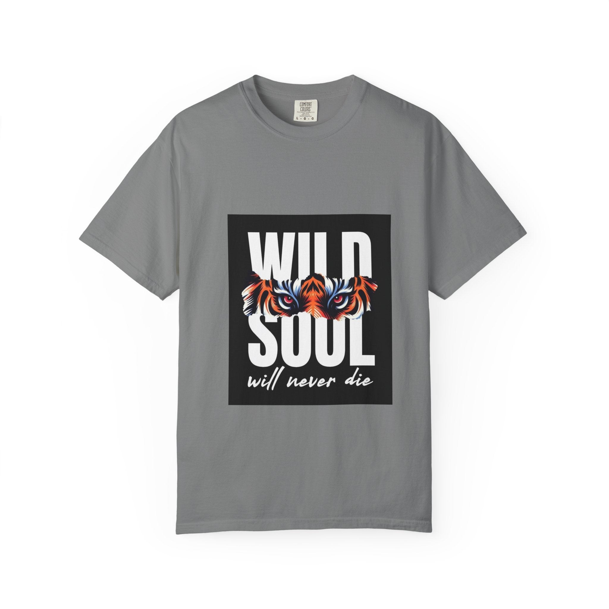 Wild Soul T-Shirt — "Will Never Die" Graphic Tee with Mountain "Explore More" Back