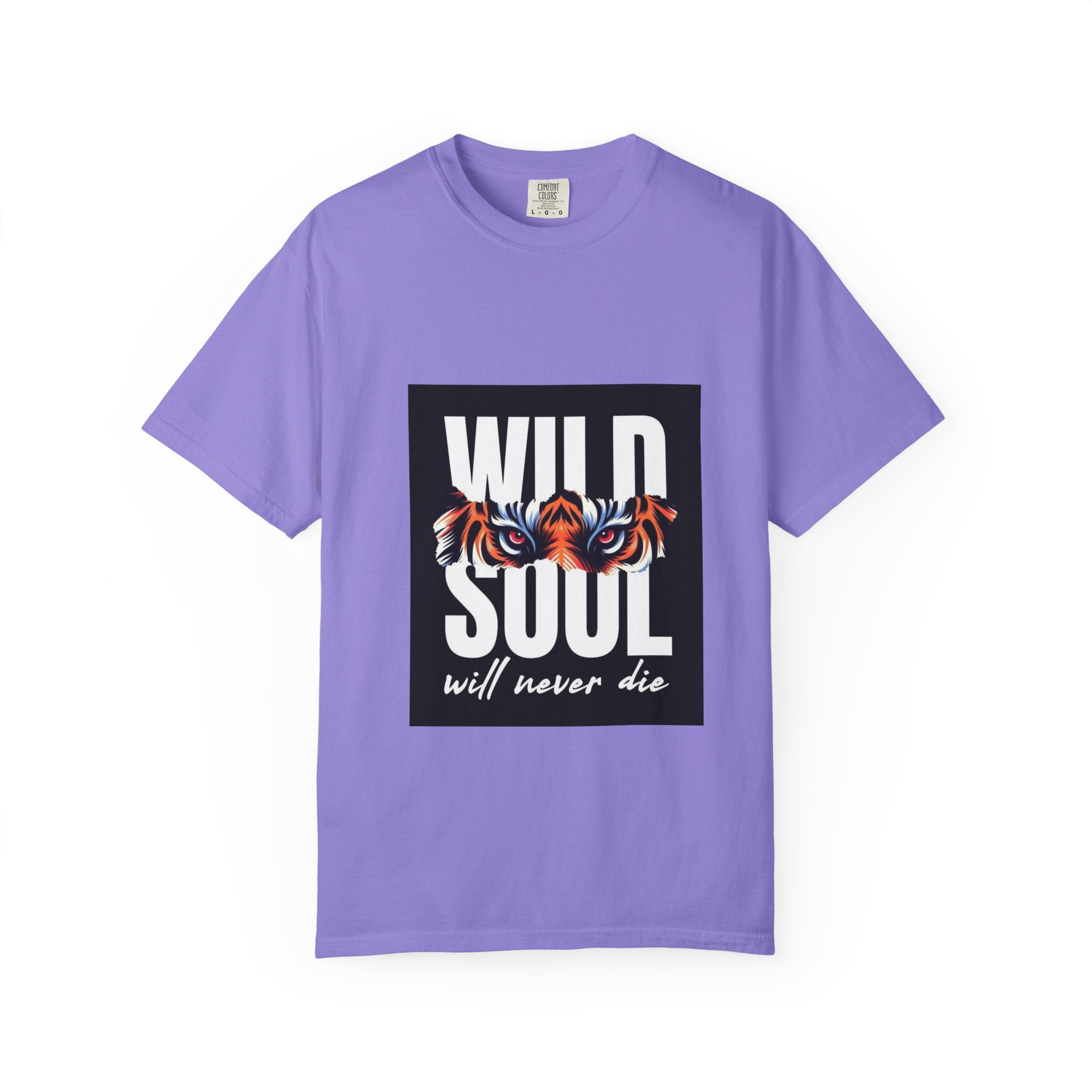 Wild Soul T-Shirt — "Will Never Die" Graphic Tee with Mountain "Explore More" Back