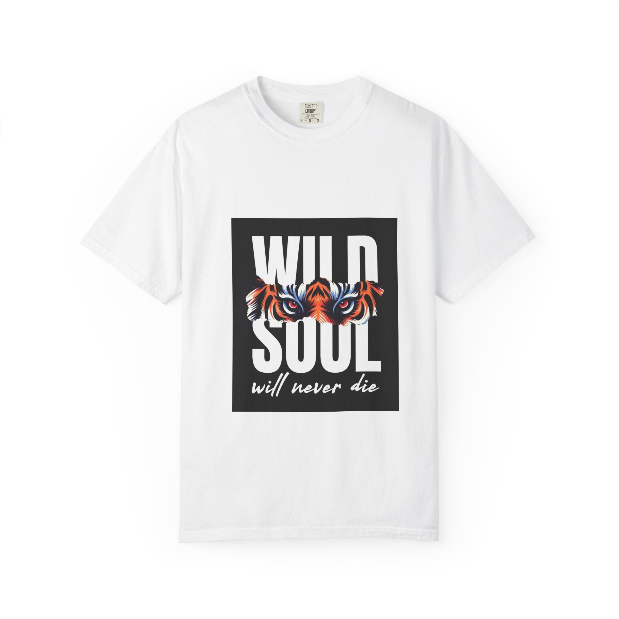 Wild Soul T-Shirt — "Will Never Die" Graphic Tee with Mountain "Explore More" Back