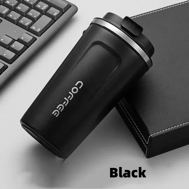 510ml Stainless Steel Coffee Cup Travel Thermal Mug Leak-Proof Thermos Bottle Tea Coffee Mug Office Business Style Thermos