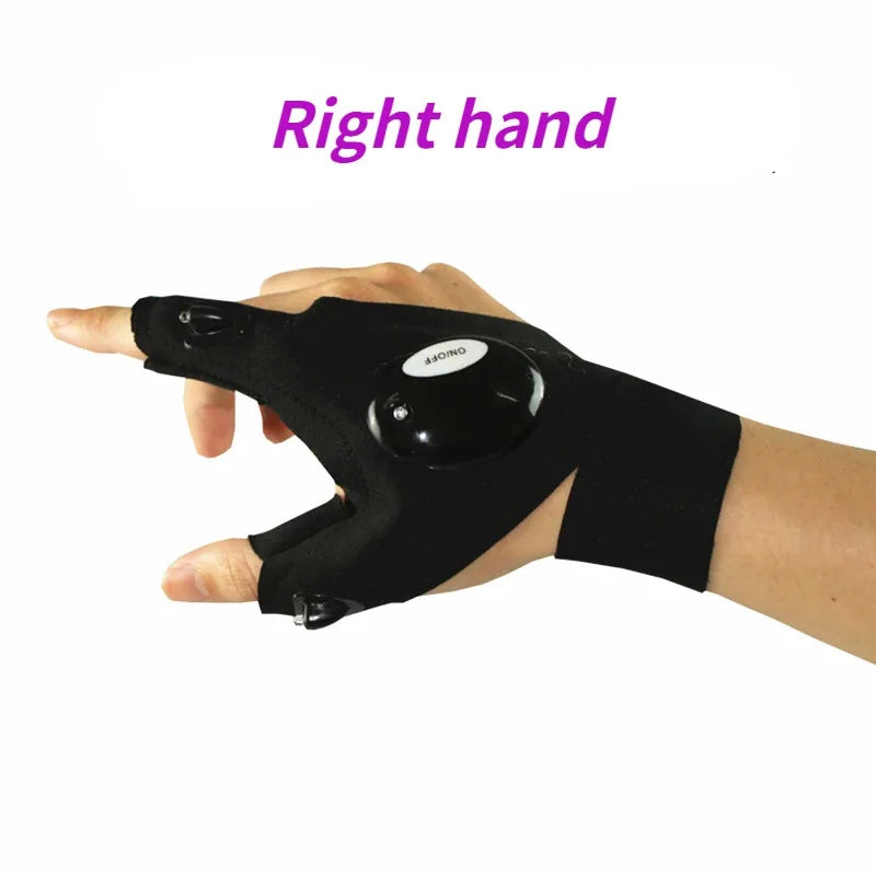 Fingerless Glove LED Flashlight Waterproof Torch Fishing Camping Hiking Survival Safety Multi Light Night Tool Outdoor Tool