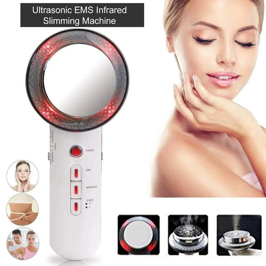 3 In 1 EMS Ultrasonic Cavitation Weight Lose Facial Lifting Body Slimming Massager Galvanic Infrared Lipo Fat Burner Machine