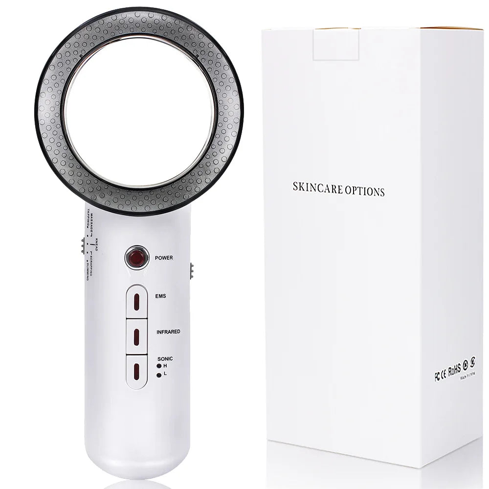 3 In 1 EMS Ultrasonic Cavitation Weight Lose Facial Lifting Body Slimming Massager Galvanic Infrared Lipo Fat Burner Machine